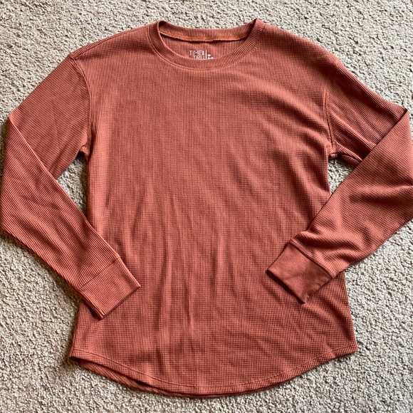 Time And Tru Burnt Orange Waffle Knit 